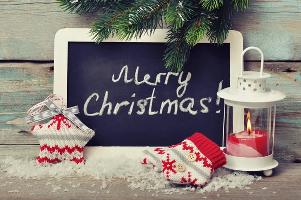 Jul stickade dekoration med ljus — Stockfoto
