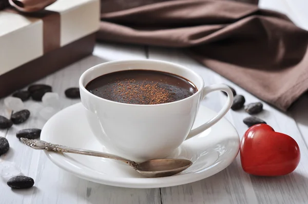 Chocolate quente no copo — Fotografia de Stock