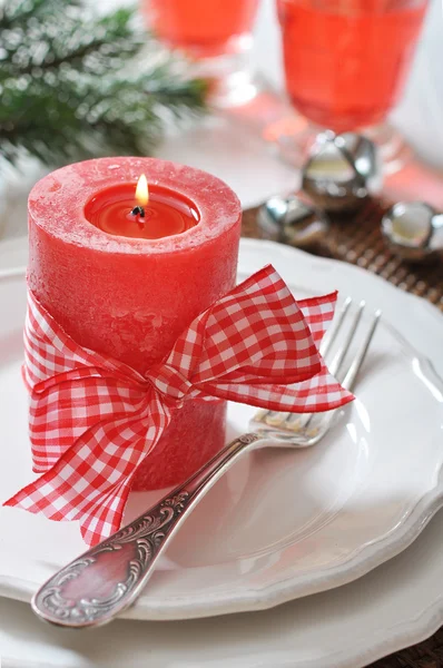 Kerst tafel dekken — Stockfoto