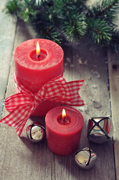 Duas velas vermelhas — Fotografia de Stock