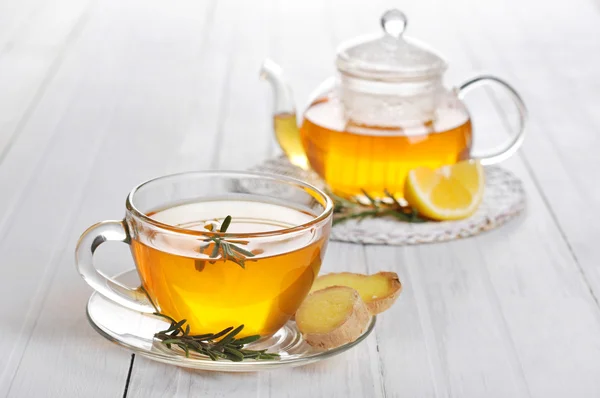 Ginger tea with lemon — Stock Photo, Image