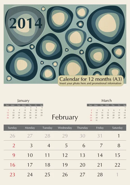 2014 kalender — Stockvector