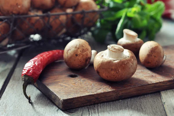 Πρώτες βρώμικο champignon — Φωτογραφία Αρχείου