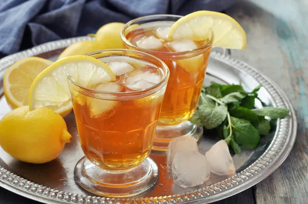 Ledový čaj s citronem — Stock fotografie