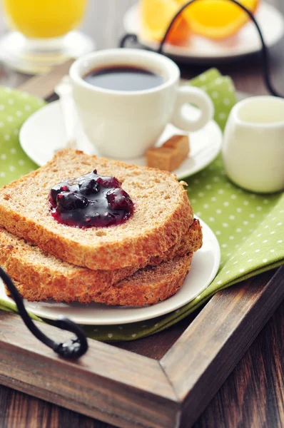 Breakfast with toast — Stock Photo, Image