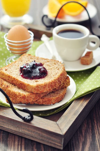 Breakfast with toast — Stock Photo, Image