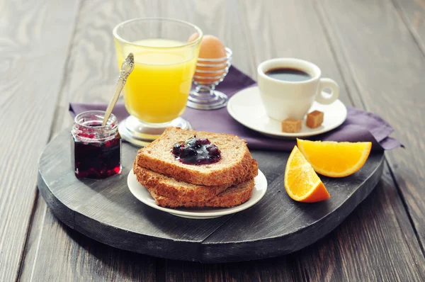 Breakfast with toast — Stock Photo, Image