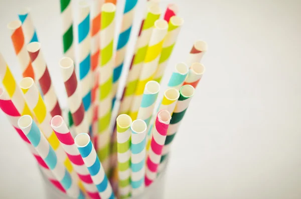 Striped drink straws — Stock Photo, Image