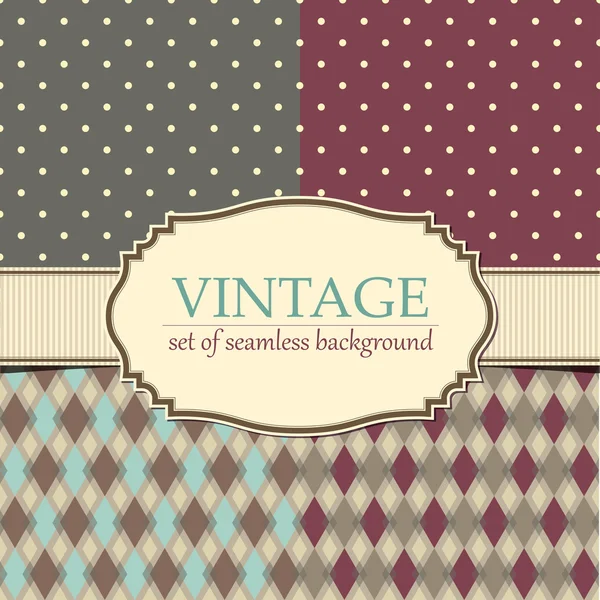 Vintage seamless patterns — Stock Vector