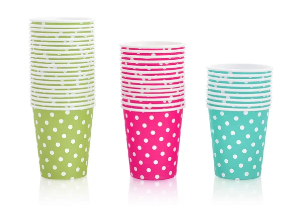 Polka dot paper cups — Stock Photo, Image