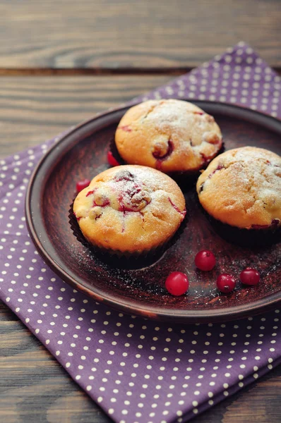 Muffiny s brusinkovým — Stock fotografie