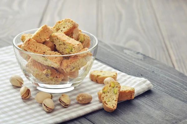 Friss cantuccini pisztáciával — Stock Fotó