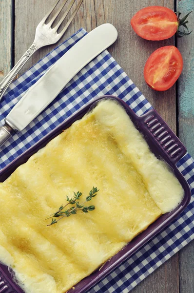 Cannelloni with ricotta and spinach — Stock Photo, Image