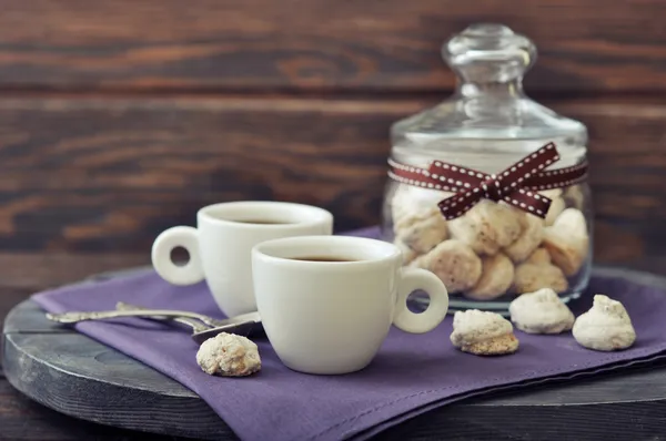 Kaffe och biscotti — Stockfoto