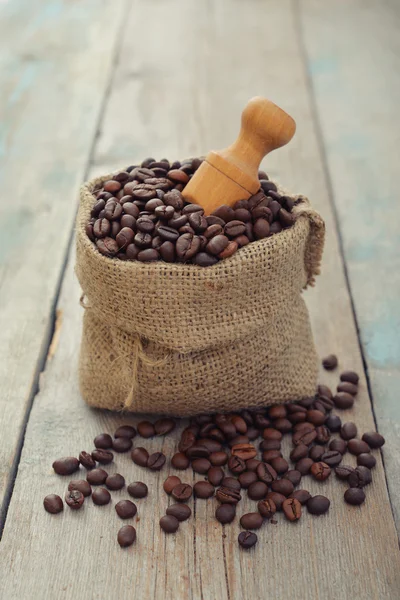 Sacco di chicchi di caffè — Foto Stock