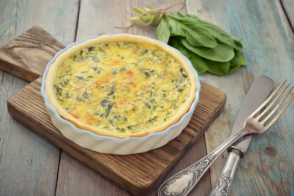 Traditionele Franse quiche taart — Stockfoto