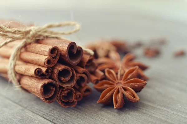 Palitos de canela y anís estrellado — Foto de Stock