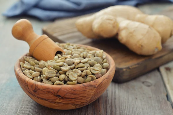 Gröna kaffebönor — Stockfoto