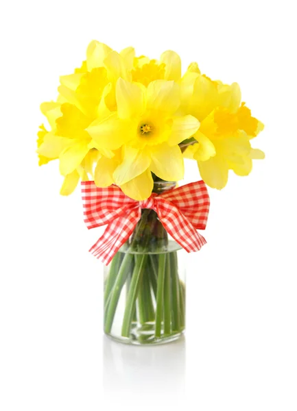 Daffodils em vaso de vidro — Fotografia de Stock