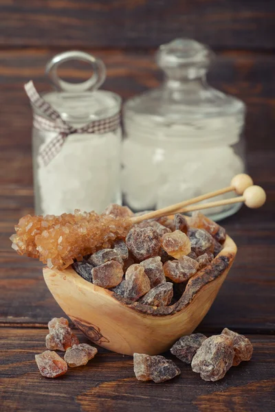 Brown and white sugar — Stock Photo, Image