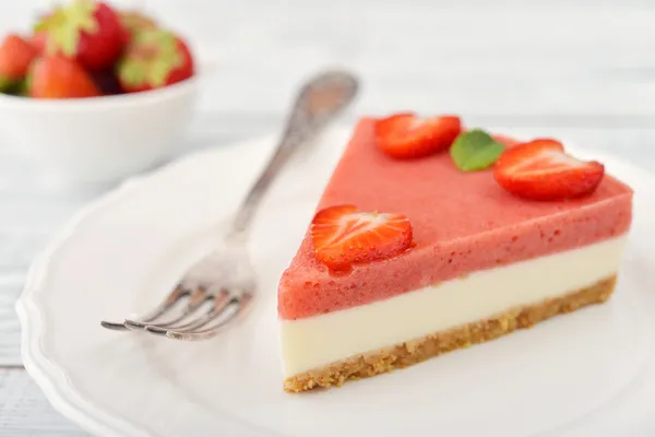 Gâteau au fromage aux fraises — Photo