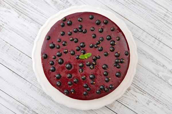 Black currant cheesecake — Stock Photo, Image