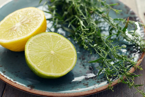 Tarragon with lemon and lime — Stock Photo, Image
