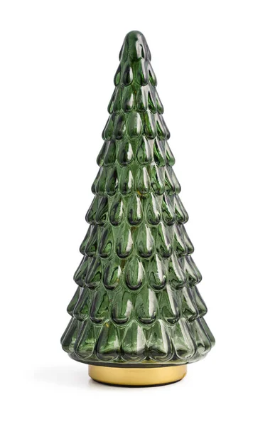 Dekorativer Glas Weihnachtsbaum Isoliert Auf Weißem Hintergrund Clipping Pfad Enthalten — Stockfoto