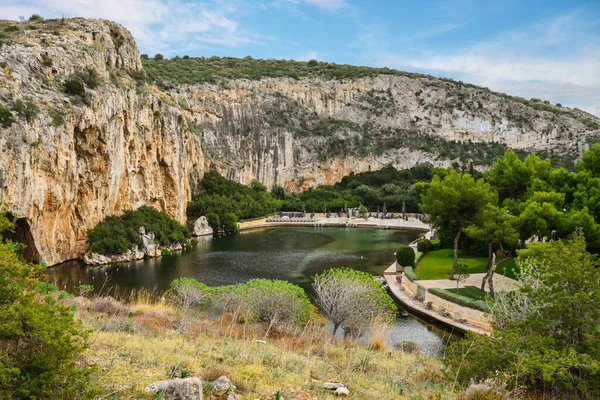 Vouliagmeni, Thermal Radonic Mineral Water Lake near Athen, Greece.