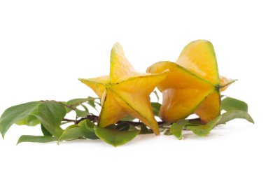 starfruit, carambola beyaz zemin üzerine izole