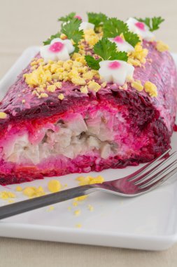 Rus ringa balığı salata çatalı