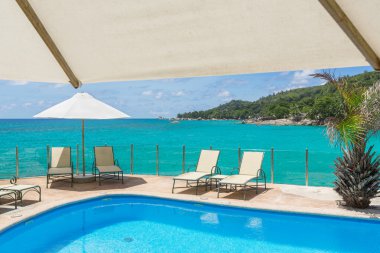 Genel açık resort havuz Seyşeller turizm Adası