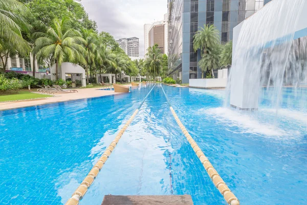 Swimming pool with swimming path — Stock Photo, Image