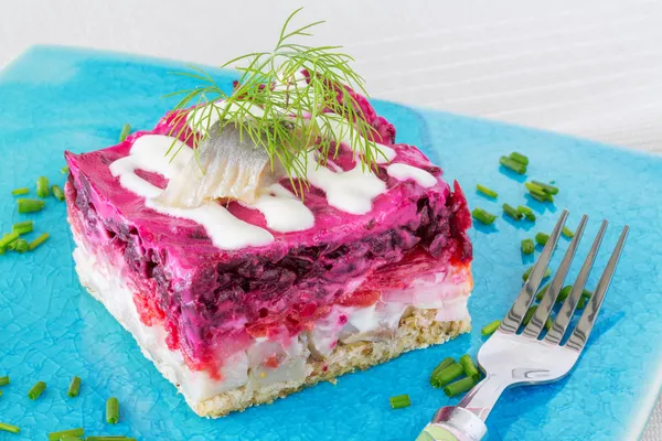 Russian herring salad Shuba — Stock Photo, Image