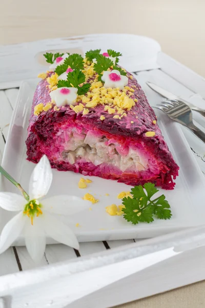 Russian herring salad — Stock Photo, Image