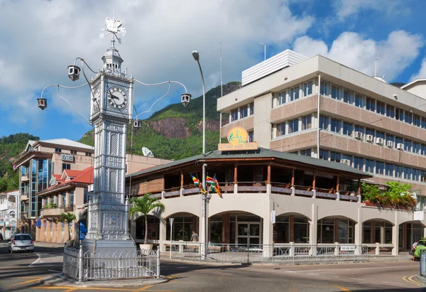 Torre del reloj en Victoria, Mahe, Seychelles — Foto de Stock