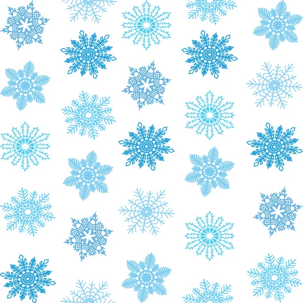 Copos de nieve sin costura patrón vectorial — Archivo Imágenes Vectoriales