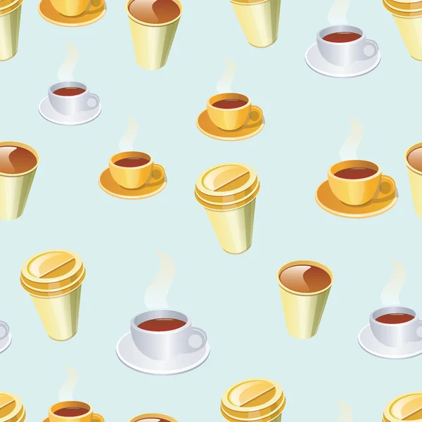 Tasses avec café un motif un vecteur — Image vectorielle