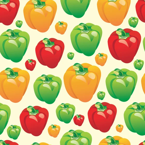 シームレスな野菜およびフルーツのパターン ベクトル — ストックベクタ