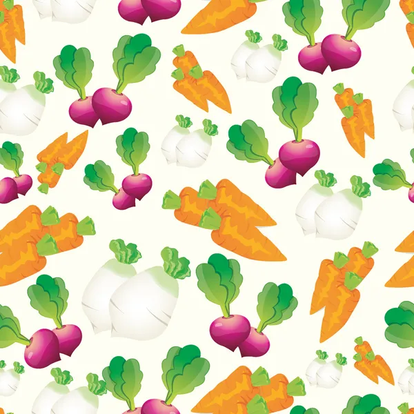 Seamless vegetables and fruit pattern vector — Stock Vector