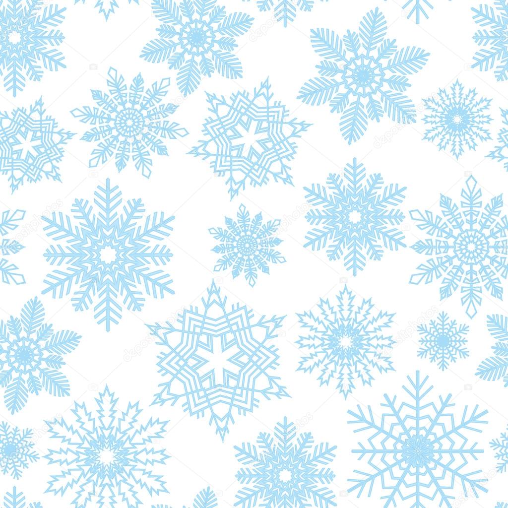 Seamless snow flakes vector pattern