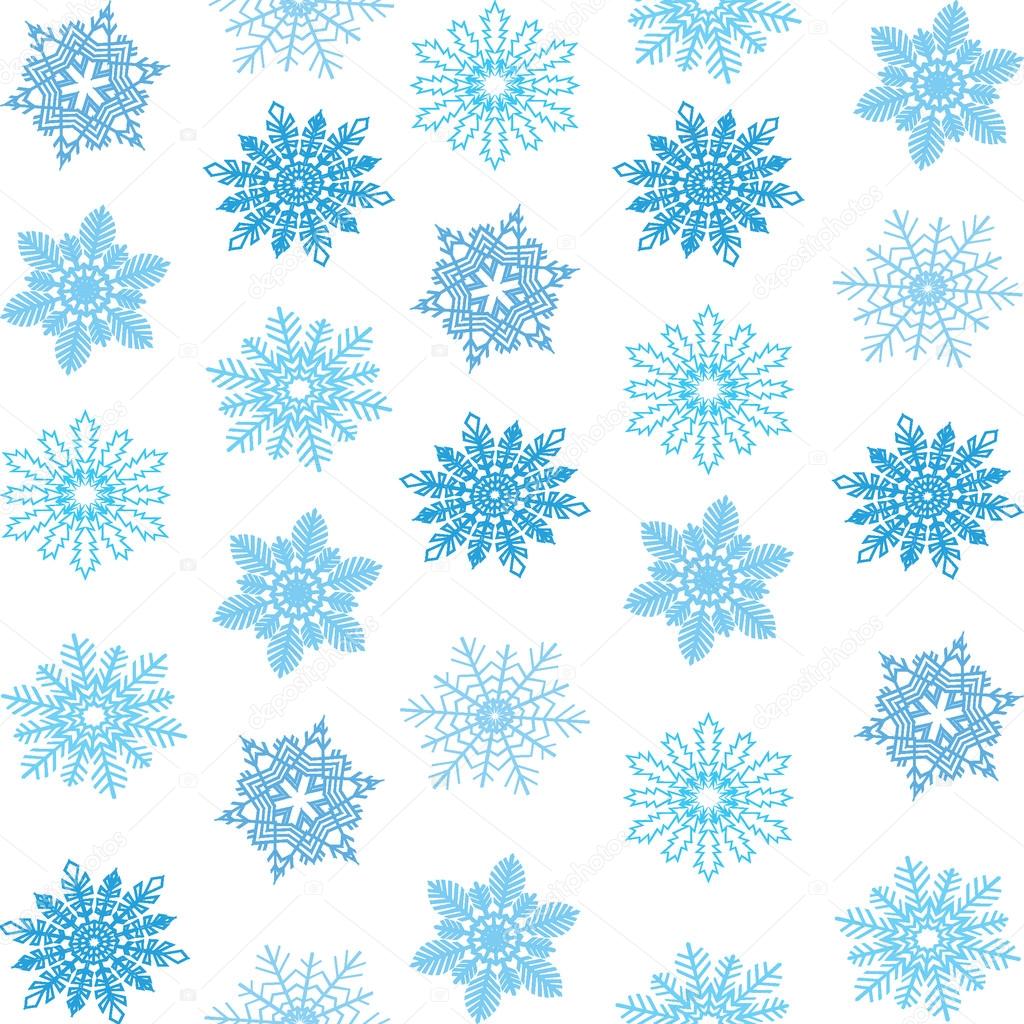 Seamless snow flakes vector pattern