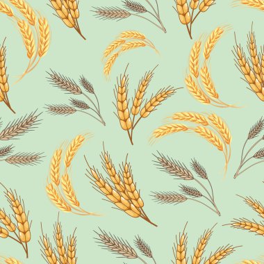 Abstract textured wheat field. Seamless pattern. Vector. clipart