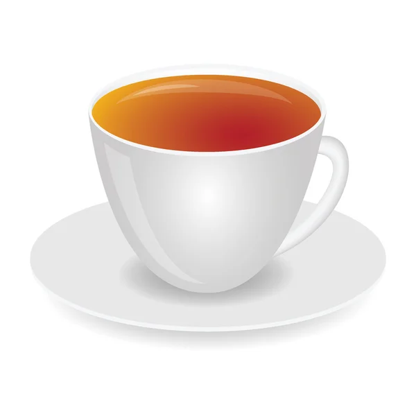 Taza blanca con té un vector — Vector de stock