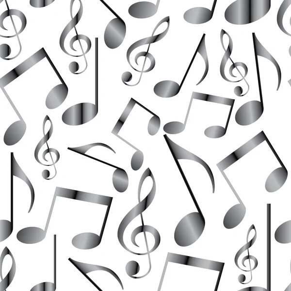 Instrumentos musicales sin costura patrón monocromo vector — Archivo Imágenes Vectoriales