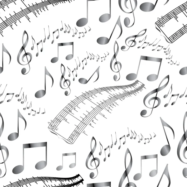 Instrumentos musicales sin costura patrón monocromo vector — Archivo Imágenes Vectoriales