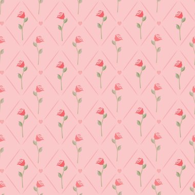 Gül Sevgililer günü kalp vektör desen