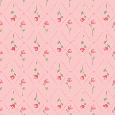 Gül Sevgililer günü kalp vektör desen