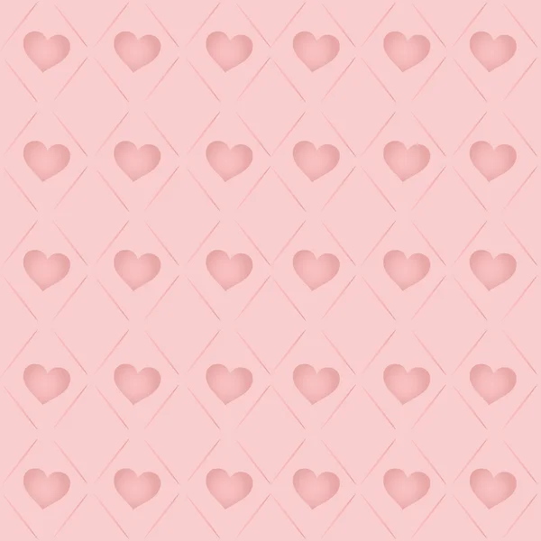 Rose St. Valentine's Day heart vector pattern — Stock Vector