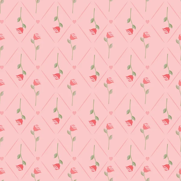 Rose Saint-Valentin motif vecteur coeur — Image vectorielle